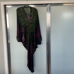 Zara Multicolor Kimono with Green and Pink caftan